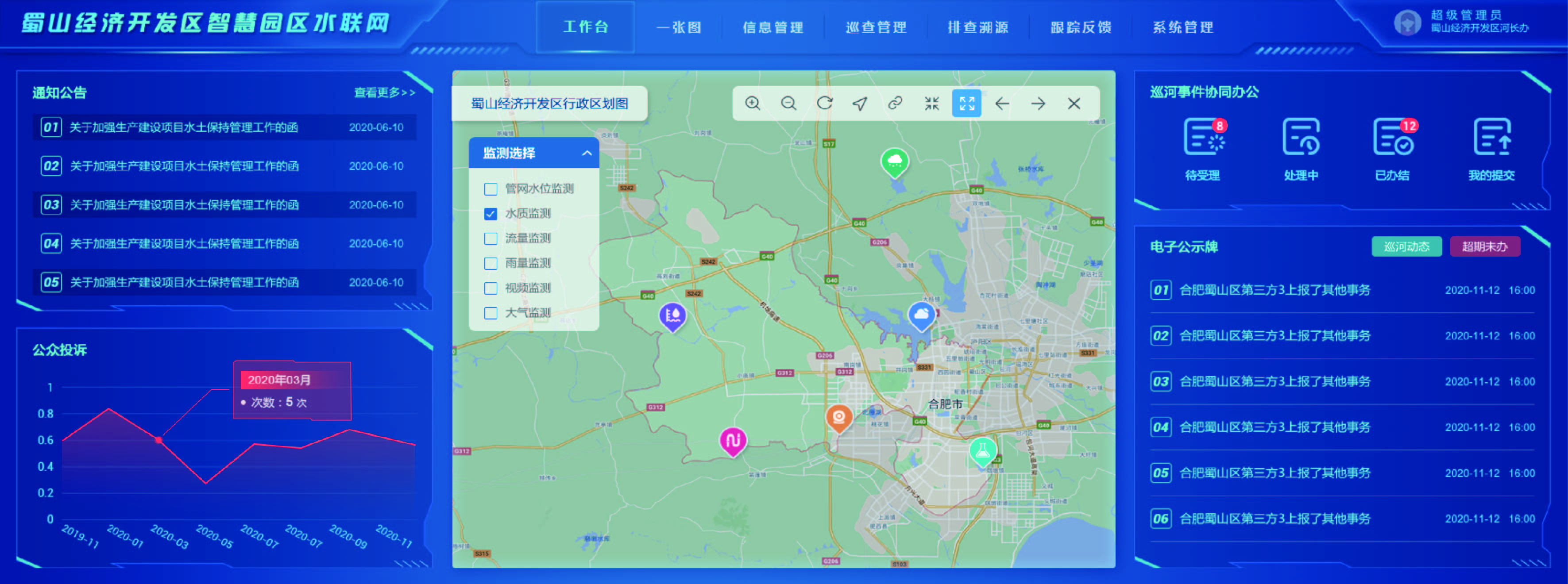 智慧园区专家验收组调研蜀山经济开发区走访中水三立